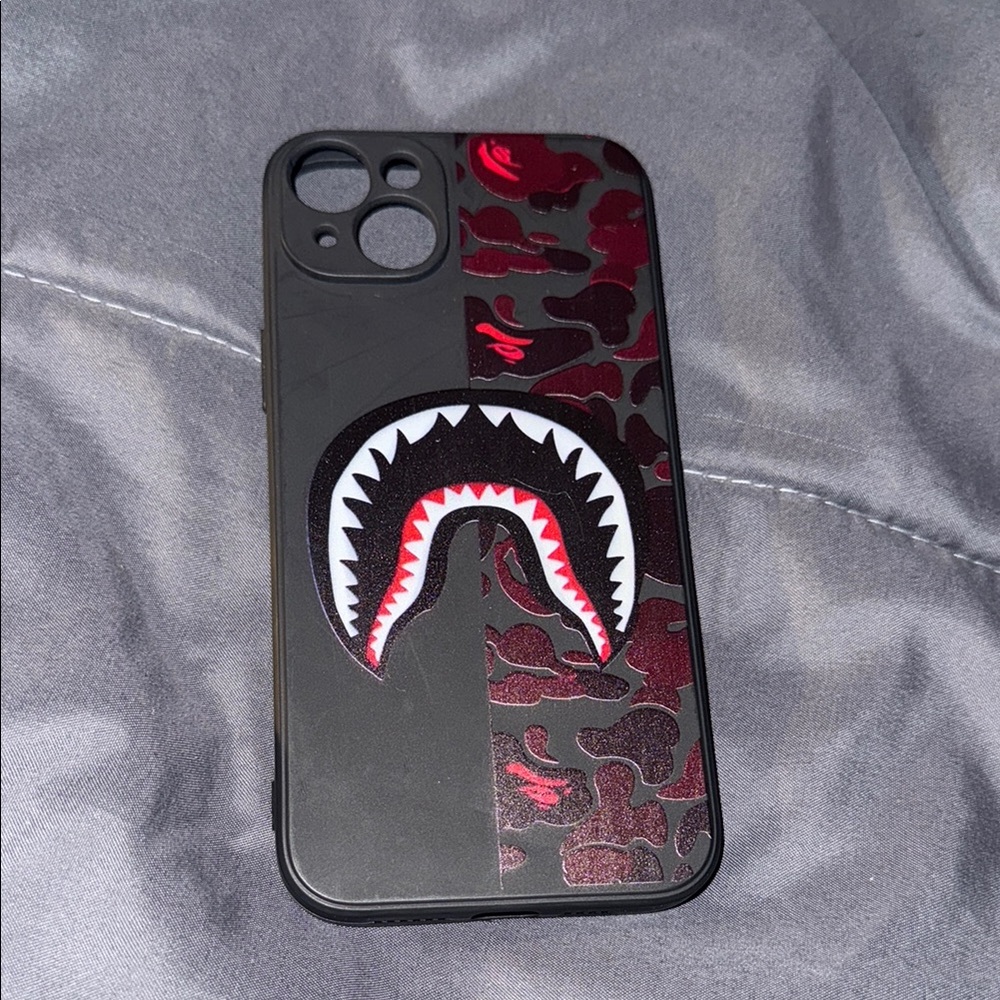 Shark Design Black and Red Phone Case